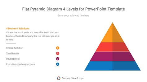 flat pyramid diagram four levels for powerpoint template | CiloArt