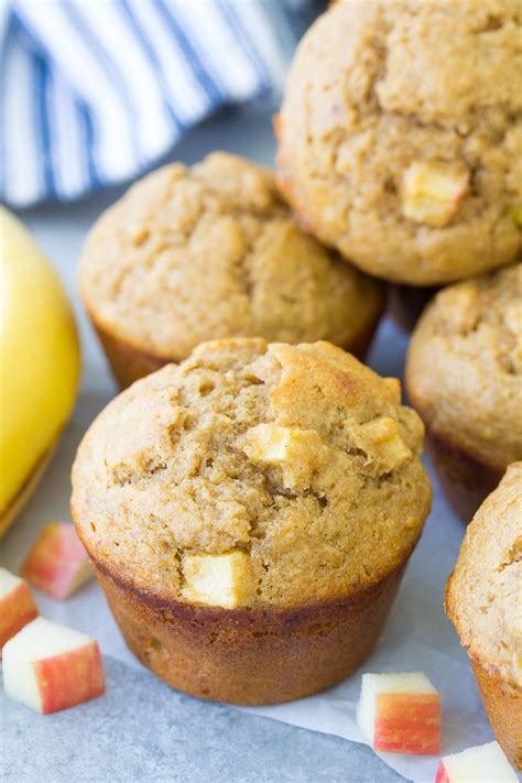 Apple Banana Muffins - Easy One Bowl Recipe