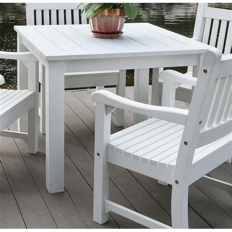 Shine Company Sunrise Outdoor Plastic Dining Table - White - Walmart ...