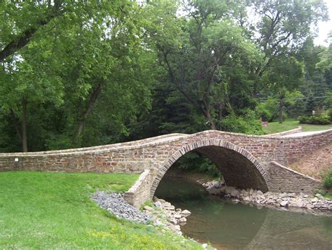 Stone Arch Bridge-Lewistown, PA | Pond bridge, Stone bridge, Backyard landscaping designs