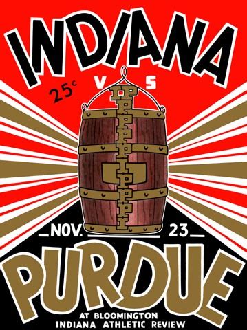 Purdue vs Indiana Poster 1935 Football Poster