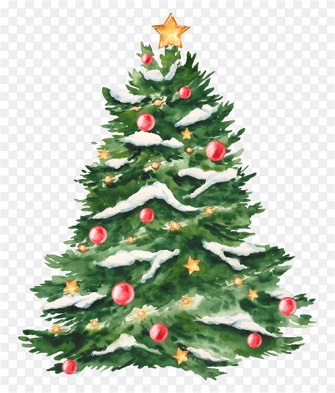 Watercolor Christmas tree and snow premium vector PNG - Similar PNG