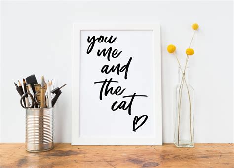 You Me and the Cat Cat Couple Gift Cat Lover Art Print Gift - Etsy