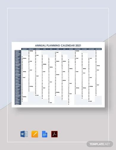 Planning Calendar - 15+ Examples, Format, How to Create, PDF