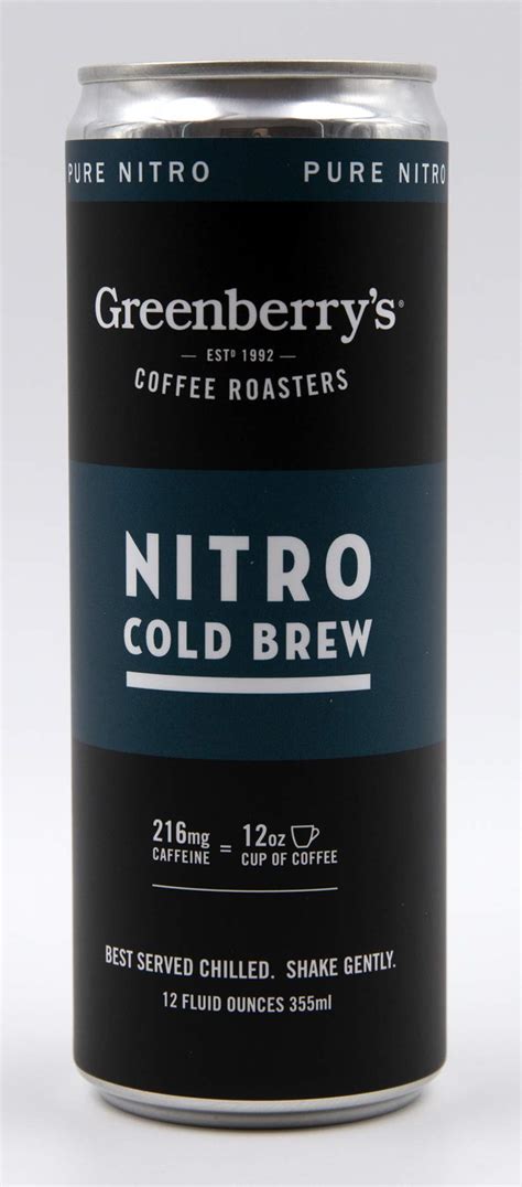 Greenberry Roaster's Nitro Canned Cold Brew Coffee - Pure Nitro, 4-Pack