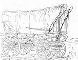 Wagon Coloring Covered Pages Western Drawing Pioneer Trail Horse Color  sketch template