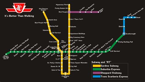 How I See The TTC Subway Map | Subway map, Toronto subway, Transit map