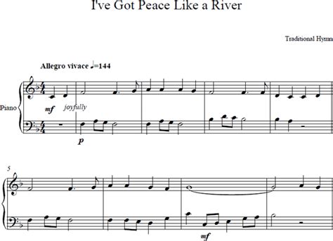 I've Got Peace Like a River Piano Sheet Music