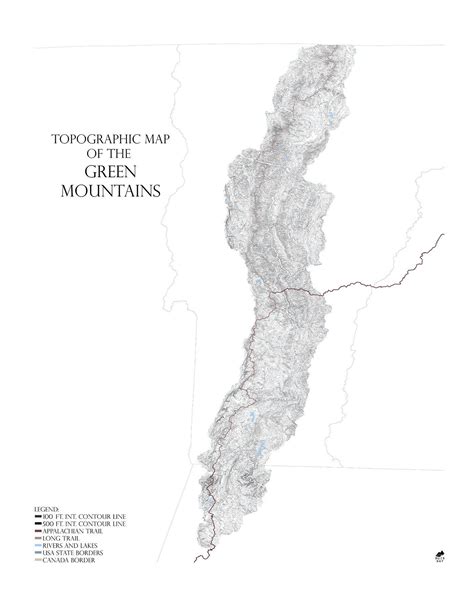 Green Mountains, VT Map | Green mountain, Appalachian trail map ...