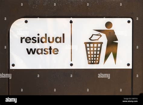 Residual waste bin sign, UK Stock Photo - Alamy