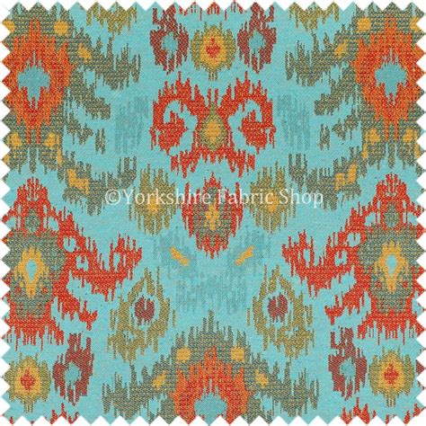 Lombok Collection Of Damask Ikat Pattern Heavyweight Chenille Burgundy Teal Colour Upholstery ...