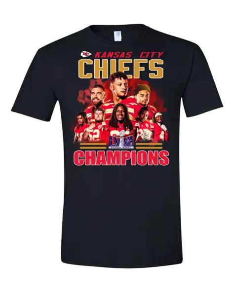 2024 KANSAS CITY Chiefs Super Bowl LVIII CHAMPIONS,UNISEX T-Shirts FREE SHIPPING $19.00 - PicClick