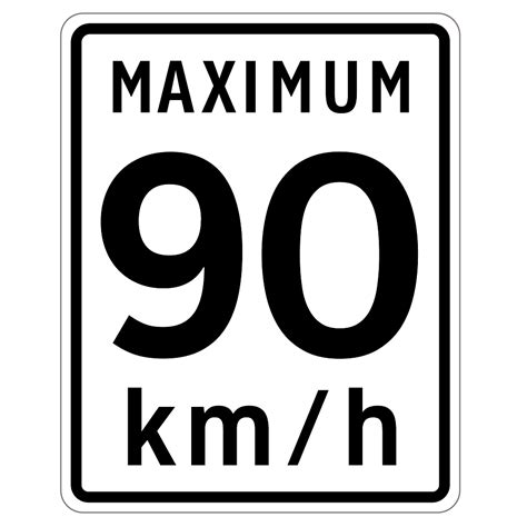 Traffic Sign - Speed Limit Maximum 90 km - White HIP