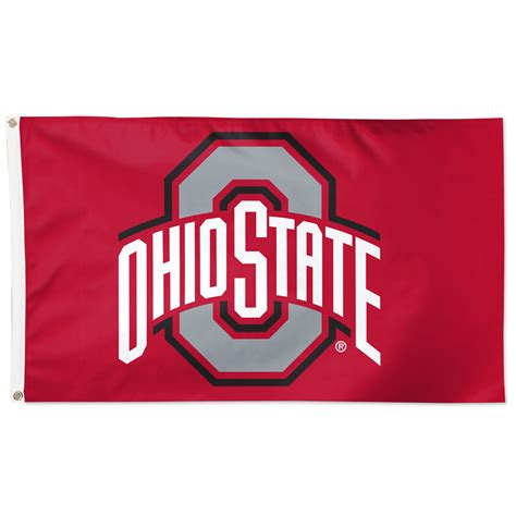 Ohio State Single Sided 3*5 Logo Flag - College Traditions