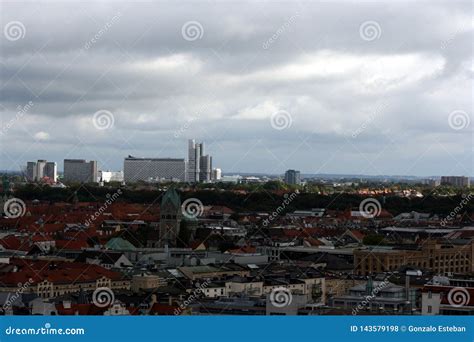 Munich skyline stock photo. Image of skyline, aerial - 143579198