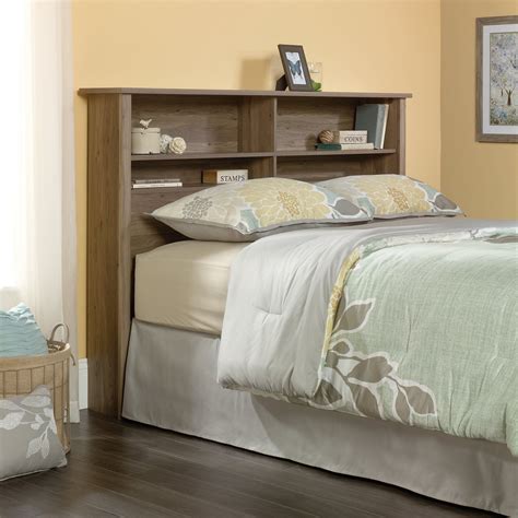 Sauder 419321 County Line Salt Oak Full Queen Bookcase Headboard | Bookcase headboard, Bookcase ...