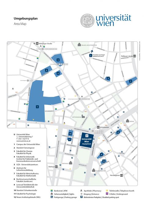 University of Vienna map - Map of university of Vienna (Austria)