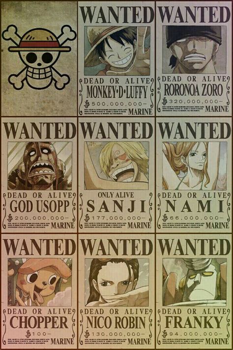 Posters Of One Piece Straw Hat Pirates Bounty Poster Luffy Nami | The ...