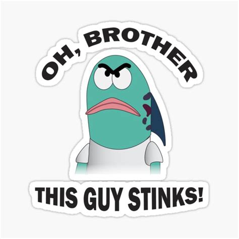 "Spongebob Stinks!" Sticker for Sale by chewwbekah | Redbubble