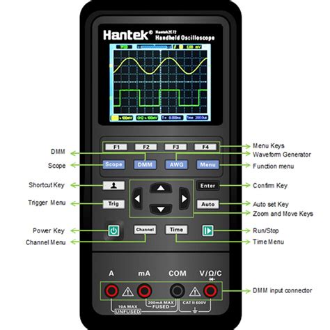 HDS242 Handheld Oscilloscope Multimeter Signal Source Waveform Generator Multifunctional Tester ...