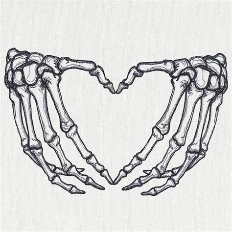 Heart hands skeleton | Skeleton hand tattoo, Doodle tattoo, Sketch book