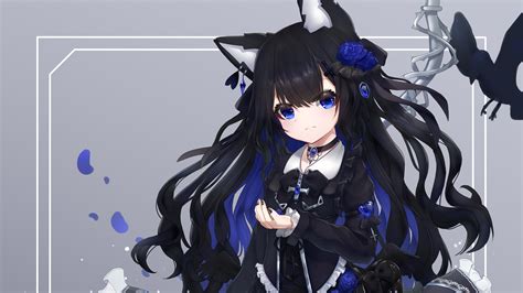 Blue Eyes Long Black Hair Anime Girl HD Anime Girl Wallpapers | HD Wallpapers | ID #94115