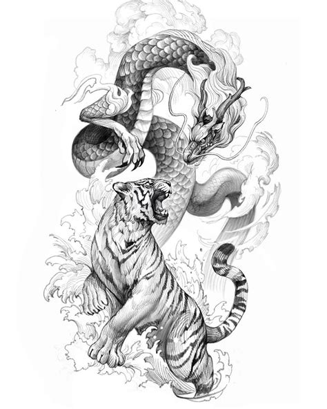 Dragon And Tiger Tattoo Designs