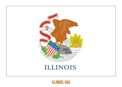 Illinois Flag Vector Illustration on White Background. USA State Flag Stock Vector ...