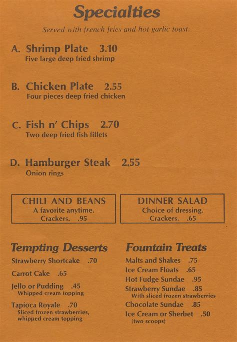 The Slow Decline of the Pie Shops: 1977 Denny's To Go Menu - Largo, Florida