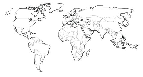 World Map With Countries Coloring Page Beautiful Layout World Map White | Images and Photos finder