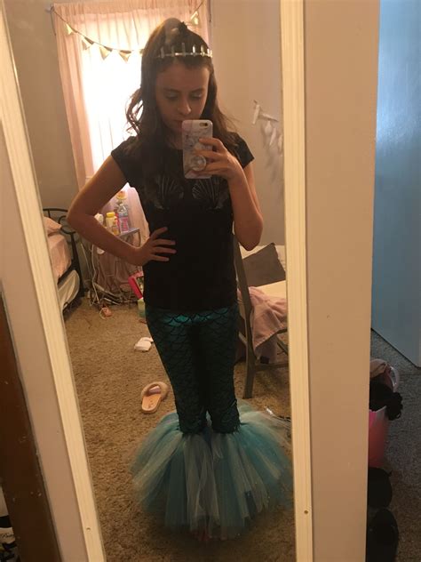 DIY- Mermaid costume!🐠 Mermaid Shirt- Five Below Mermaid Leggings- Five Below Mermaid Crown ...