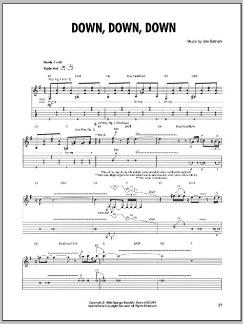 Down, Down, Down by Joe Satriani Sheet Music for Guitar Tab at Sheet Music Direct