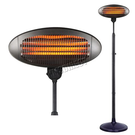 FoxHunter Garden Outdoor Quartz 2KW Electric Patio Heater Free Standing ...