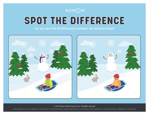 Spot The Difference Printable With Answers