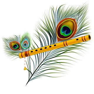 Krishna Flute with Peacock Feather Drawing | Feather drawing, Peacock ...