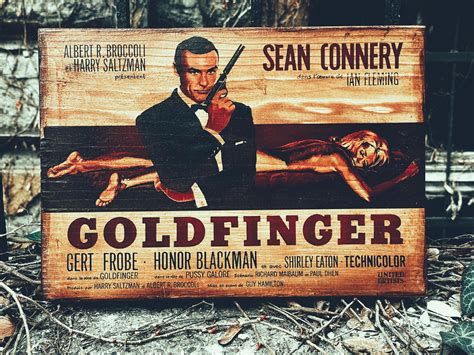 James Bond Goldfinger Movie Poster vintage Wooden Picture Home | Etsy