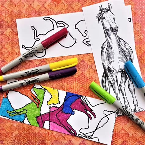 Horse Lover Bookmarks to Color 2 Printable Sheets of 6 Total Fun Bookmarks to DIY Print, Color ...