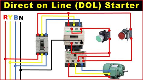 3 Phase DOL Starter connection | DOL Starter Control Wiring | - YouTube