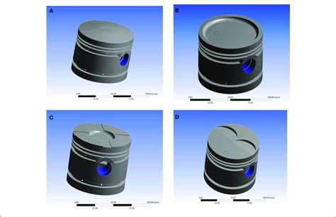 | (A) Solid model of type-A piston. (B) Solid model of type-B piston ...