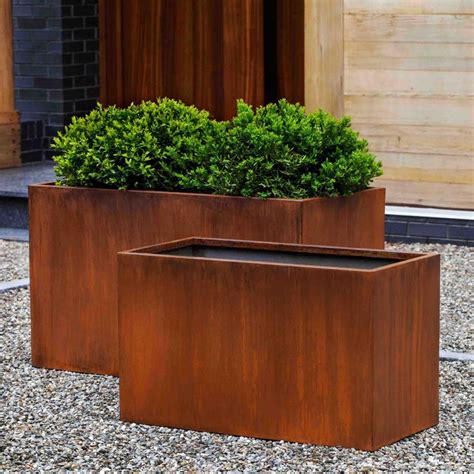 Campania International Steel Box Planter - Set of 2 | Steel planters, Indoor outdoor planter ...