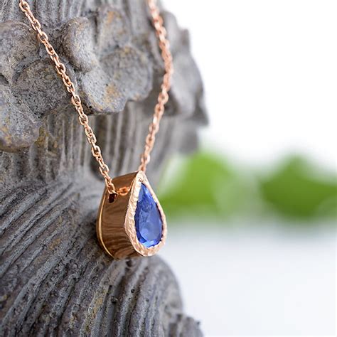 Pear Shaped Tanzanite Necklace Solid 14k Rose Gold Necklace - Etsy