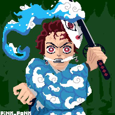 Here is my art of tanjiro from final selection : r/PixelArt