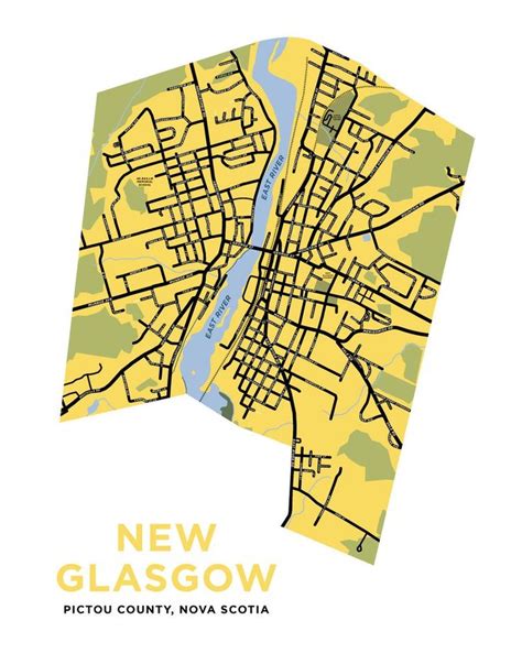 New Glasgow, Nova Scotia Map Print | New glasgow, Nova scotia, Glasgow