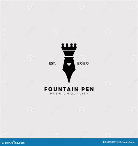 Vintage Fountain Pen Logo Vector Illustration Design Stock Vector - Illustration of classic ...