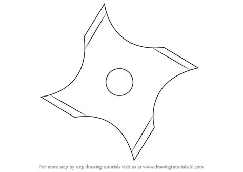 Learn How to Draw a Shuriken Ninja Star (Other Weapons) Step by Step : Drawing Tutorials