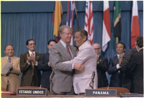 Jimmy Carter and Omar Torrijos at the signing of the Panama Canal Treaty. - NARA - 179907 ...