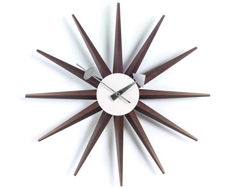 george nelson sunburst clock walnut | hive