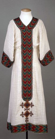 Ethiopian Woman's traditional dress; very fine handwoven cotton cloth ...