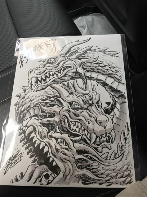 Awesome commission of GMK Ghidorah from Matt Frank! : r/GODZILLA