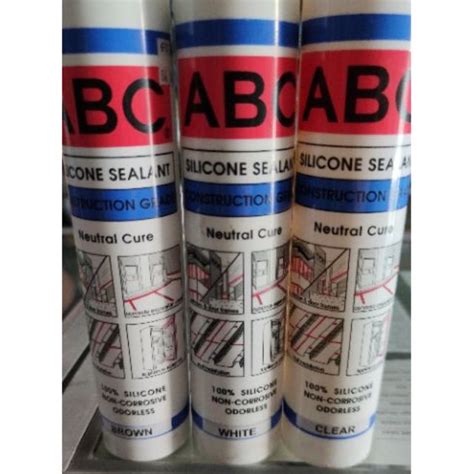 ABC Silicone Sealant (Construction Grade) 300ml Colors: Clear/White/Brown Neutral Cure | Shopee ...